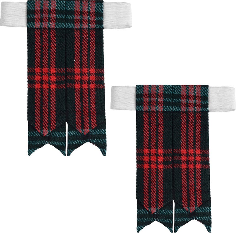 Allsafe Traders Store Scottish Tartan Kilt Flashes with Elastic Adjusters - Image 1